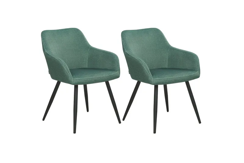 Set med 2 matstolar Casmalia, Grön, Svart