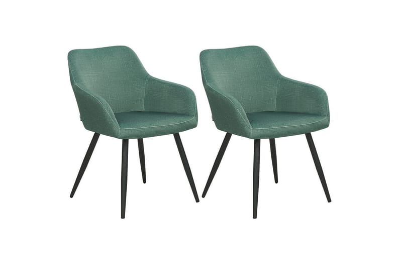 Set med 2 matstolar Casmalia - Grön, Svart - Möbler - Vardagsrum - Stolar & sittmöbler - Karmstolar