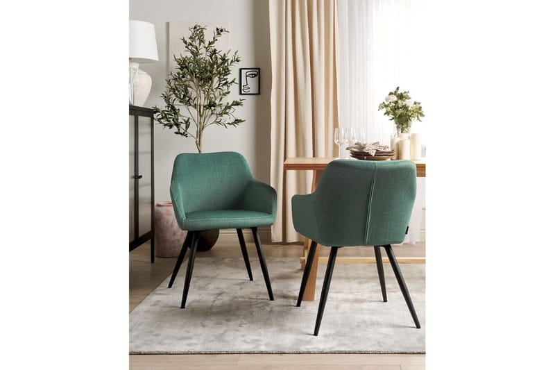 Set med 2 matstolar Casmalia - Grön, Svart - Möbler - Vardagsrum - Stolar & sittmöbler - Karmstolar