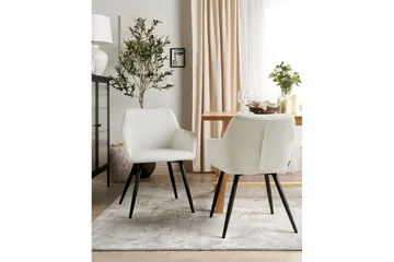 Set med 2 matstolar Casmalia - Vit, Svart - Möbler - Vardagsrum - Stolar & sittmöbler - Karmstolar
