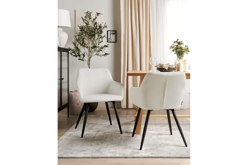 Set med 2 matstolar Casmalia - Vit, Svart - Möbler - Vardagsrum - Stolar & sittmöbler - Karmstolar