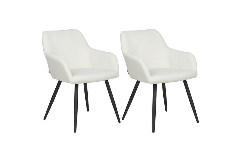 Set med 2 matstolar Casmalia - Vit, Svart - Möbler - Vardagsrum - Stolar & sittmöbler - Karmstolar