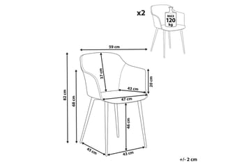 Set med 2 matstolar Elim - Beige, svart - Möbler - Vardagsrum - Stolar & sittmöbler - Karmstolar