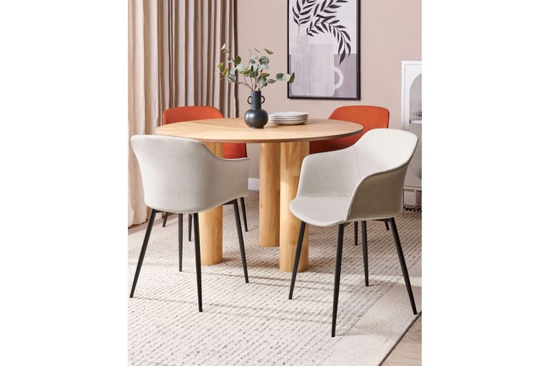 Set med 2 matstolar Elim - Beige, svart - Möbler - Vardagsrum - Stolar & sittmöbler - Karmstolar