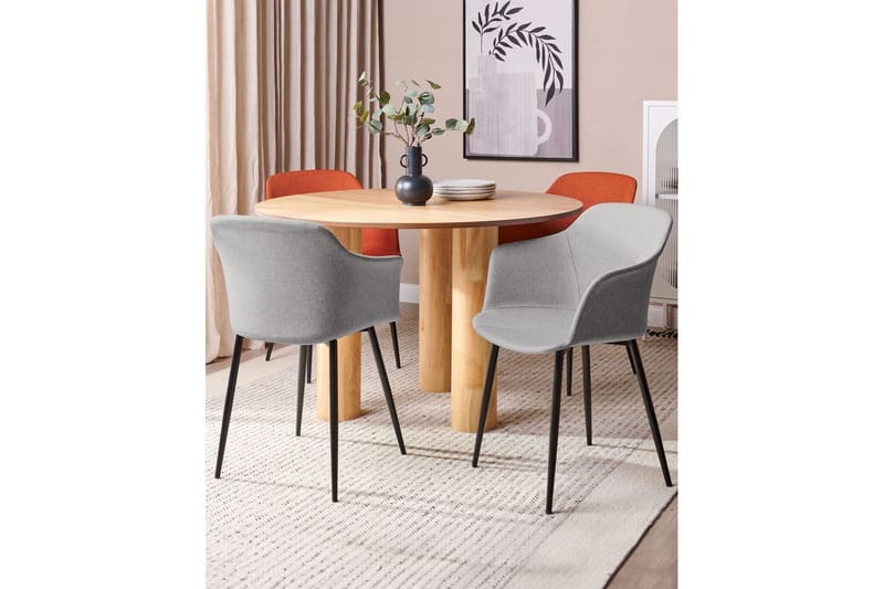 Set med 2 matstolar Elim - Grå, svart - Möbler - Vardagsrum - Stolar & sittmöbler - Karmstolar