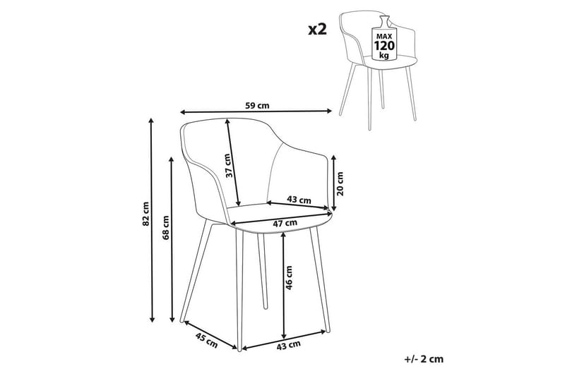 Set med 2 matstolar Elim - Grön, Svart - Möbler - Vardagsrum - Stolar & sittmöbler - Karmstolar