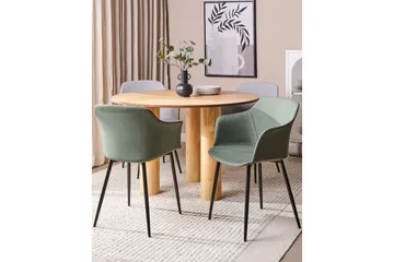 Set med 2 matstolar Elim - Grön, Svart - Möbler - Vardagsrum - Stolar & sittmöbler - Karmstolar