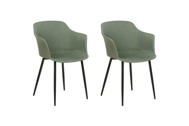 Set med 2 matstolar Elim, Grön, Svart