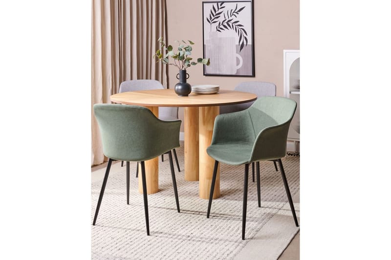 Set med 2 matstolar Elim - Grön, Svart - Möbler - Vardagsrum - Stolar & sittmöbler - Karmstolar