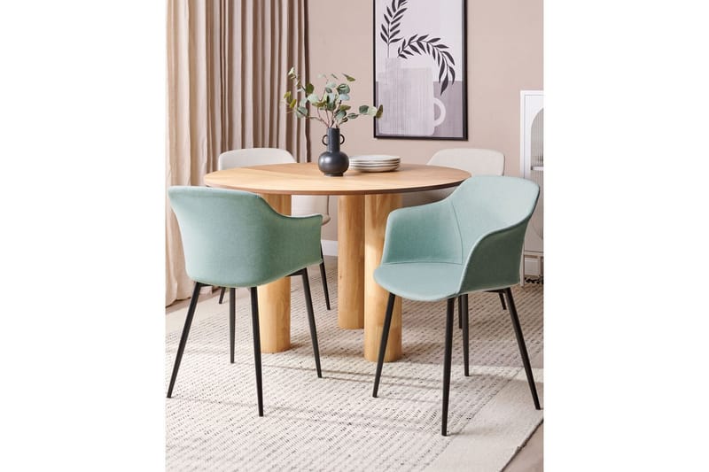 Set med 2 matstolar Elim - Mintgrön, Svart - Möbler - Vardagsrum - Stolar & sittmöbler - Karmstolar