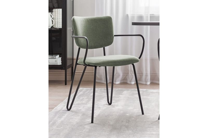 Set med 2 matstolar Elko - Grön, Svart - Möbler - Vardagsrum - Stolar & sittmöbler - Karmstolar