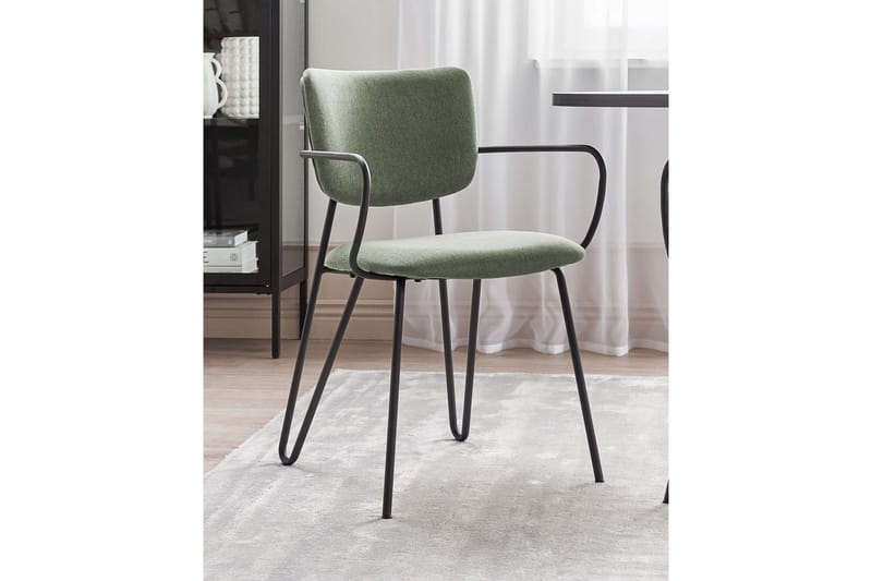 Set med 2 matstolar Elko - Grön, Svart - Möbler - Vardagsrum - Stolar & sittmöbler - Karmstolar