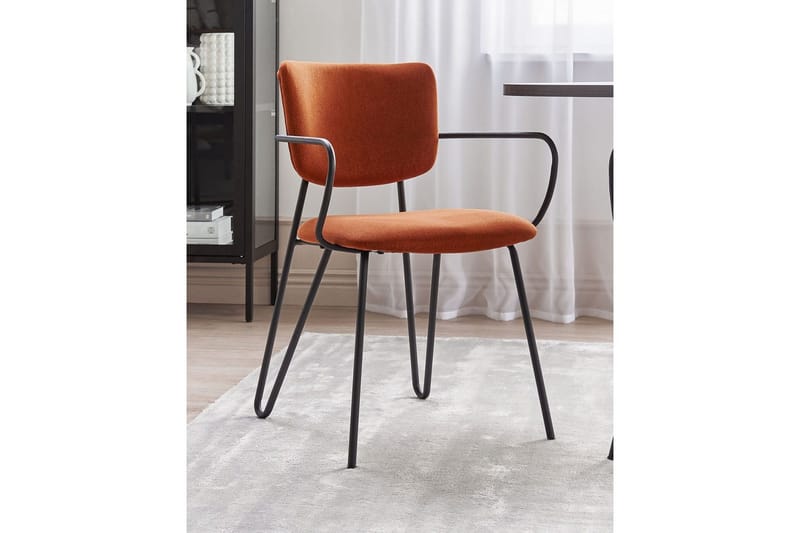 Set med 2 matstolar Elko - Orange, svart - Möbler - Vardagsrum - Stolar & sittmöbler - Karmstolar