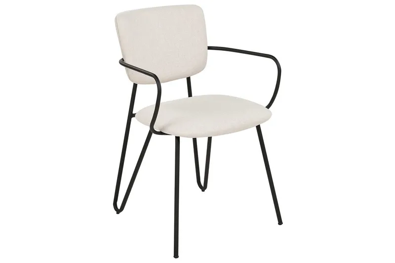 Set med 2 matstolar Elko - Vit, Svart - Möbler - Vardagsrum - Stolar & sittmöbler - Karmstolar
