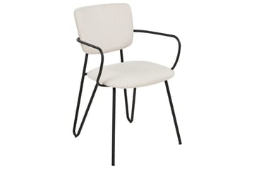 Set med 2 matstolar Elko - Vit, Svart - Möbler - Vardagsrum - Stolar & sittmöbler - Karmstolar