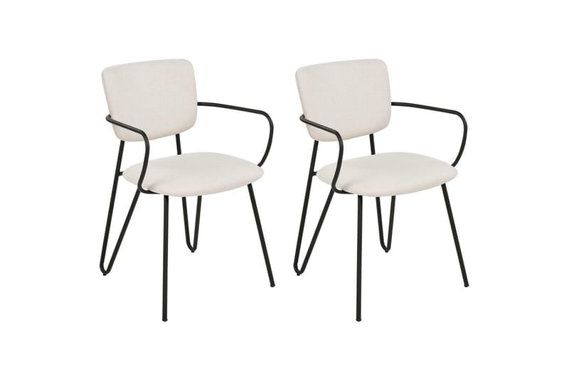 Set med 2 matstolar Elko - Vit, Svart - Möbler - Vardagsrum - Stolar & sittmöbler - Karmstolar