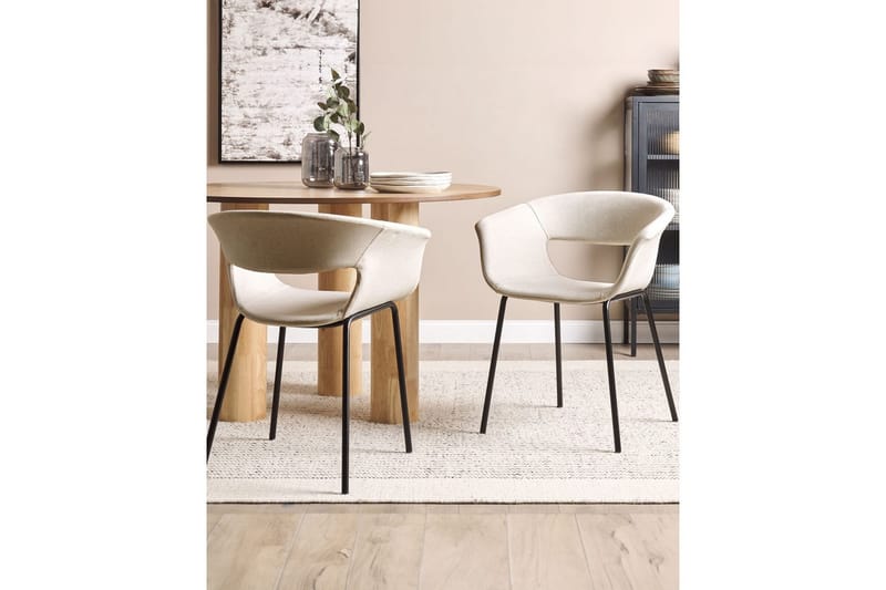Set med 2 matstolar Elma - Beige, svart - Möbler - Vardagsrum - Stolar & sittmöbler - Karmstolar