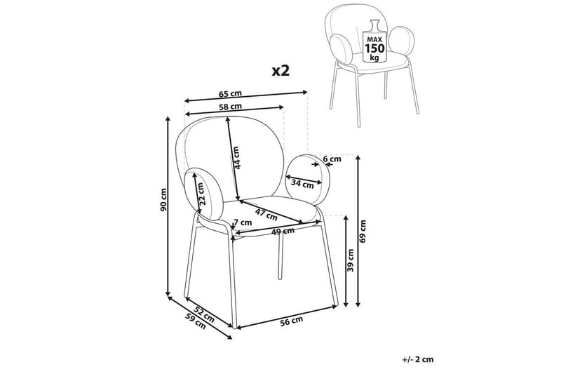 Set med 2 matstolar Ely - Grön, Svart - Möbler - Vardagsrum - Stolar & sittmöbler - Karmstolar