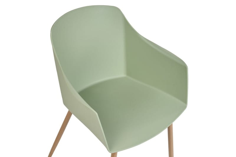 Set med 2 matstolar Fonda ll - Grönt, ljust trä - Möbler - Vardagsrum - Stolar & sittmöbler - Karmstolar