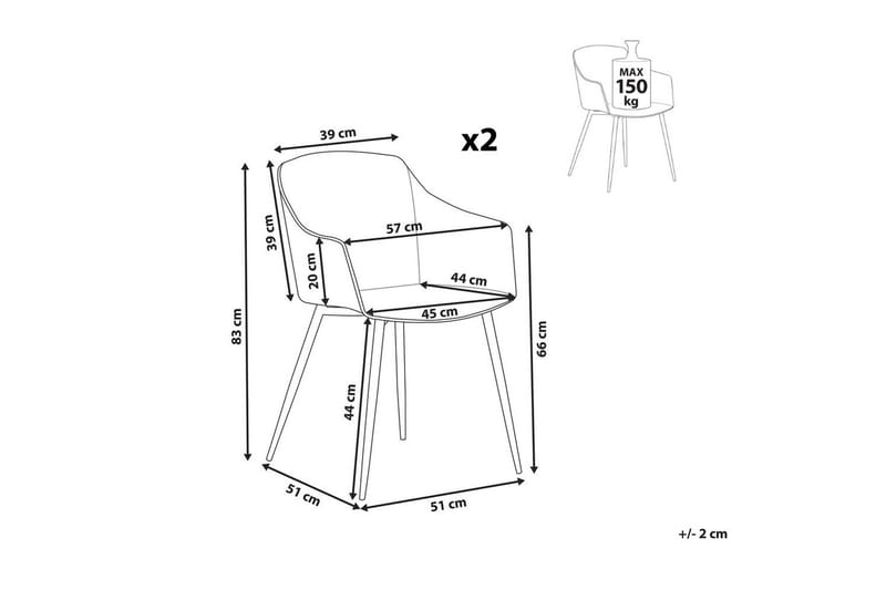 Set med 2 matstolar Fonda ll - Vit, ljust trä - Möbler - Vardagsrum - Stolar & sittmöbler - Karmstolar