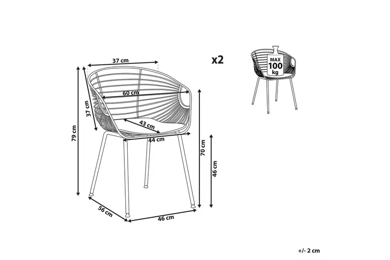 Set med 2 matstolar Hoback - Möbler - Vardagsrum - Stolar & sittmöbler - Karmstolar