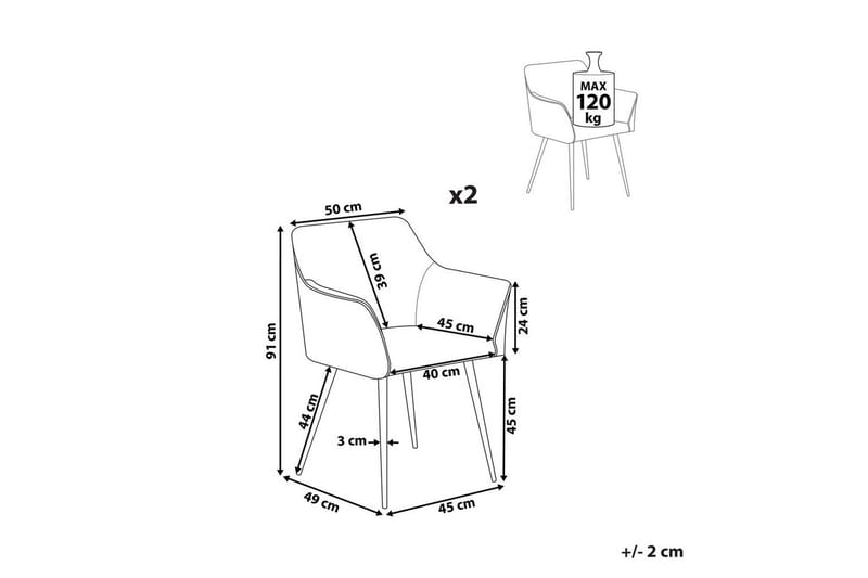 Set med 2 matstolar Jasmin - Grön, Svart - Möbler - Vardagsrum - Stolar & sittmöbler - Karmstolar