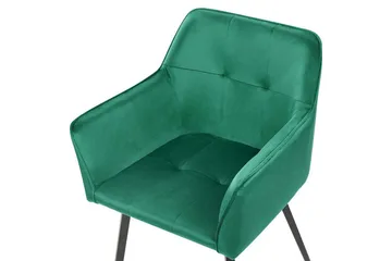 Set med 2 matstolar Jasmin - Grön, Svart - Möbler - Vardagsrum - Stolar & sittmöbler - Karmstolar