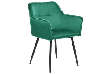 Set med 2 matstolar Jasmin - Grön, Svart - Möbler - Vardagsrum - Stolar & sittmöbler - Karmstolar
