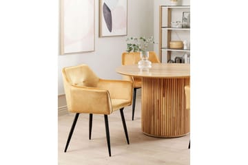 Set med 2 matstolar Jasmin - Gul, Svart - Möbler - Vardagsrum - Stolar & sittmöbler - Karmstolar