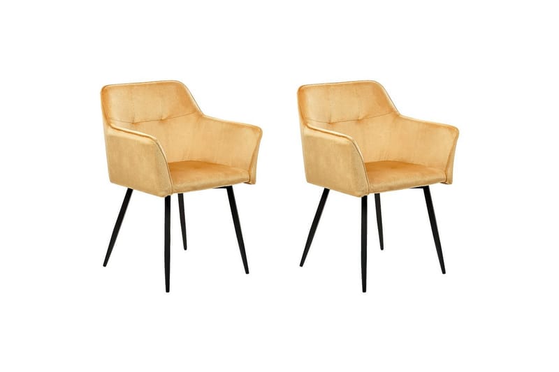 Set med 2 matstolar Jasmin - Gul, Svart - Möbler - Vardagsrum - Stolar & sittmöbler - Karmstolar