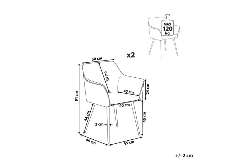 Set med 2 matstolar Jasmin - Orange, svart - Möbler - Vardagsrum - Stolar & sittmöbler - Karmstolar