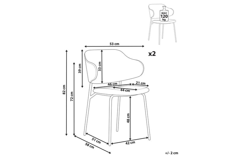 Set med 2 matstolar Kenai - Brun, Svart - Möbler - Vardagsrum - Stolar & sittmöbler - Karmstolar