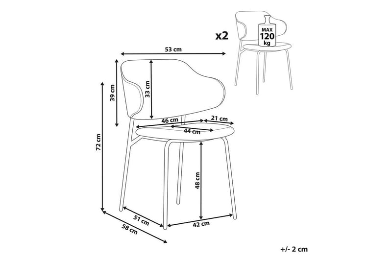 Set med 2 matstolar Kenai - Grön, Svart - Möbler - Vardagsrum - Stolar & sittmöbler - Karmstolar
