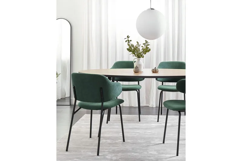 Set med 2 matstolar Kenai - Grön, Svart - Möbler - Vardagsrum - Stolar & sittmöbler - Karmstolar