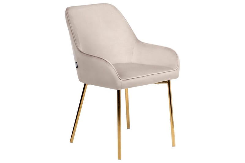 Set med 2 matstolar Loverna - Beige, guld/Sammet - Möbler - Vardagsrum - Stolar & sittmöbler - Karmstolar