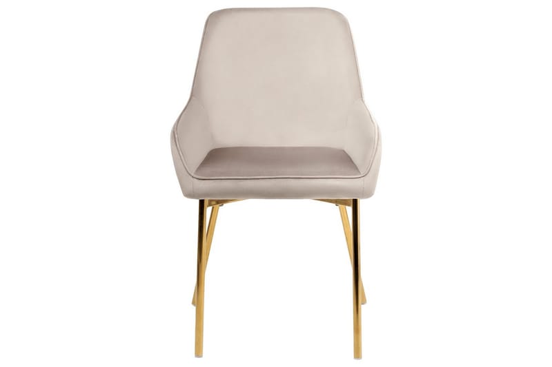 Set med 2 matstolar Loverna - Beige, guld/Sammet - Möbler - Vardagsrum - Stolar & sittmöbler - Karmstolar
