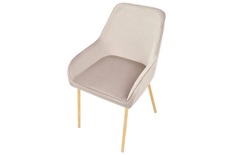 Set med 2 matstolar Loverna - Beige, guld/Sammet - Möbler - Vardagsrum - Stolar & sittmöbler - Karmstolar