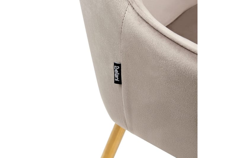 Set med 2 matstolar Loverna - Beige, guld/Sammet - Möbler - Vardagsrum - Stolar & sittmöbler - Karmstolar
