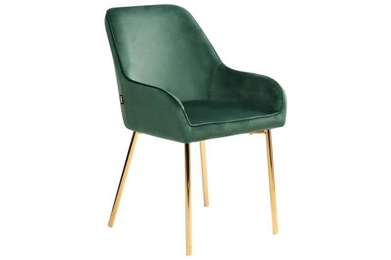 Set med 2 matstolar Loverna - Grönt, guld/Sammet - Möbler - Vardagsrum - Stolar & sittmöbler - Karmstolar