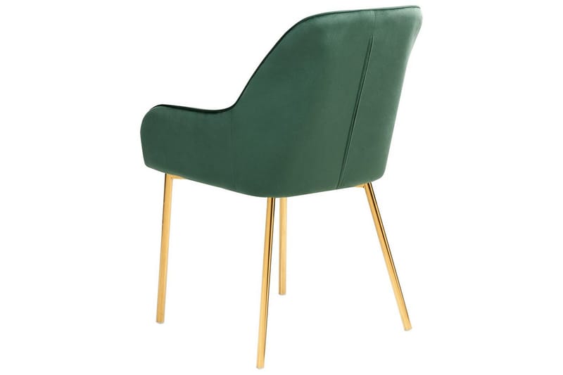 Set med 2 matstolar Loverna - Grönt, guld/Sammet - Möbler - Vardagsrum - Stolar & sittmöbler - Karmstolar