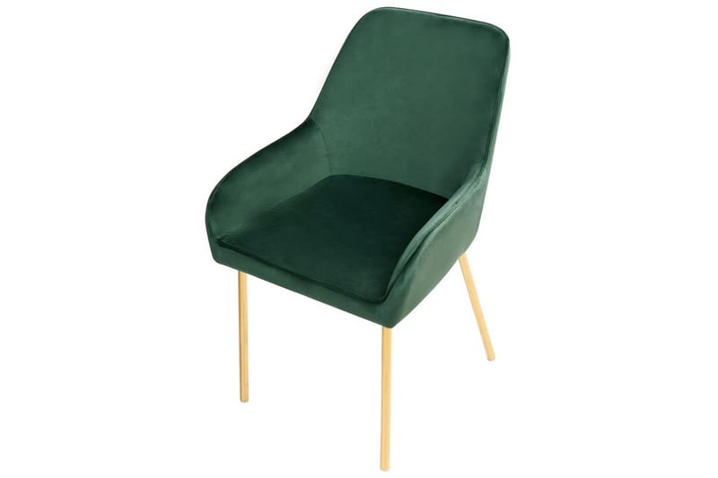 Set med 2 matstolar Loverna - Grönt, guld/Sammet - Möbler - Vardagsrum - Stolar & sittmöbler - Karmstolar