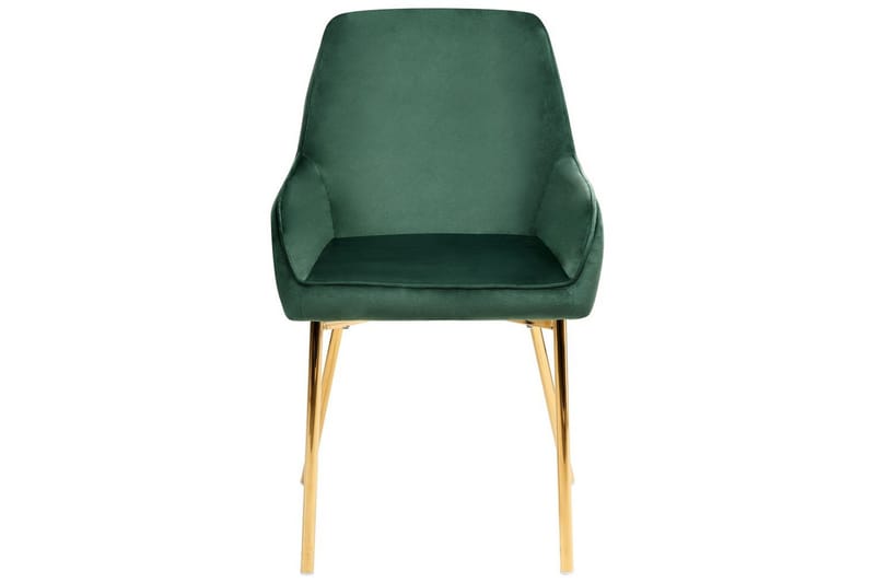 Set med 2 matstolar Loverna - Grönt, guld/Sammet - Möbler - Vardagsrum - Stolar & sittmöbler - Karmstolar