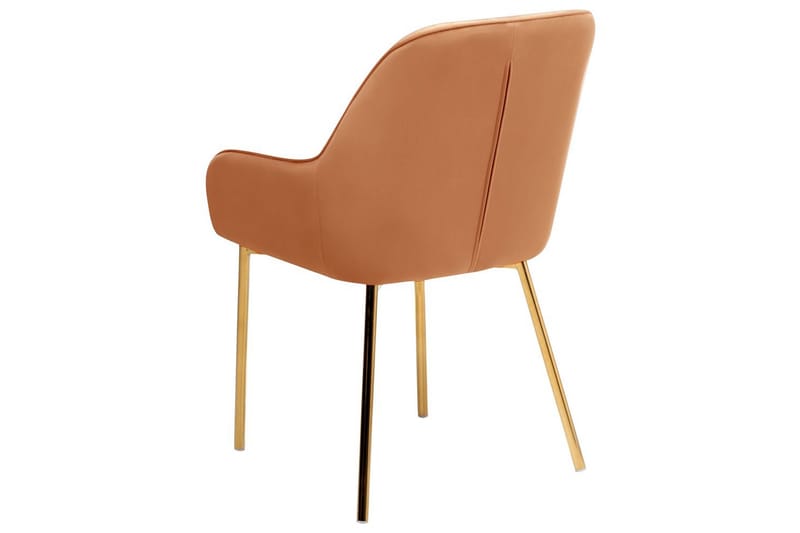 Set med 2 matstolar Loverna - Orange, guld/Sammet - Möbler - Vardagsrum - Stolar & sittmöbler - Karmstolar