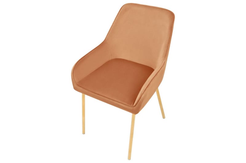 Set med 2 matstolar Loverna - Orange, guld/Sammet - Möbler - Vardagsrum - Stolar & sittmöbler - Karmstolar