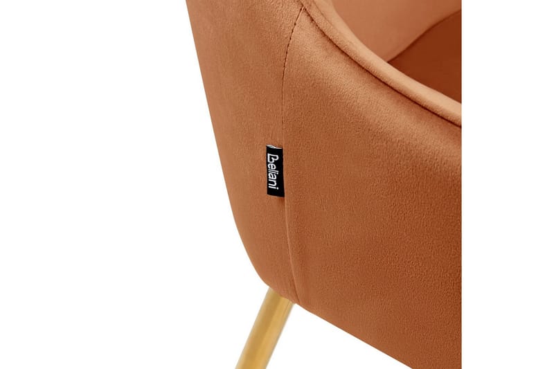 Set med 2 matstolar Loverna - Orange, guld/Sammet - Möbler - Vardagsrum - Stolar & sittmöbler - Karmstolar