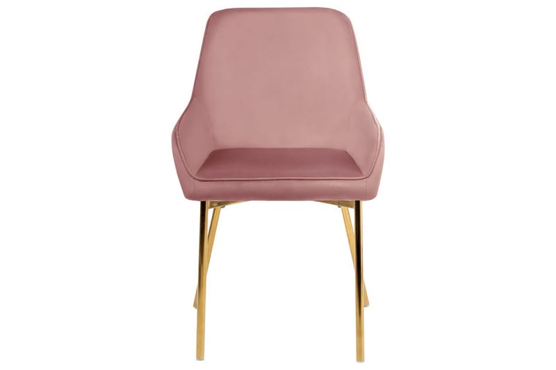 Set med 2 matstolar Loverna - Rosa, guld/Sammet - Möbler - Vardagsrum - Stolar & sittmöbler - Karmstolar