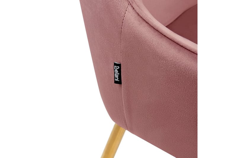 Set med 2 matstolar Loverna - Rosa, guld/Sammet - Möbler - Vardagsrum - Stolar & sittmöbler - Karmstolar
