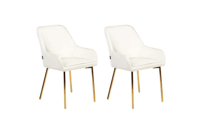 Set med 2 matstolar Loverna - Vitt, guld/Sammet - Möbler - Vardagsrum - Stolar & sittmöbler - Karmstolar