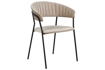 Set med 2 matstolar Mariposa - Beige, svart/Sammet - Möbler - Vardagsrum - Stolar & sittmöbler - Karmstolar