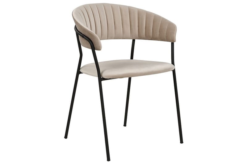 Set med 2 matstolar Mariposa - Beige, svart/Sammet - Möbler - Vardagsrum - Stolar & sittmöbler - Karmstolar